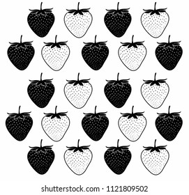 strawberry fruit vector - Strawberry and slices of strawberrys. Vector illustration of strawberrys. Vector illustration for decorative poster, emblem natural product, farmers market. Background 