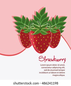 Strawberry fruit and wave design