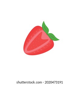 Strawberry fruit,Fresh Strawberry fruits isolated,Cartoon style. On a white background Vector illustration