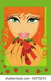 strawberry and girl