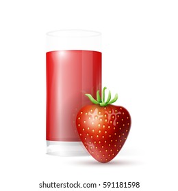 Strawberry and glass of juice