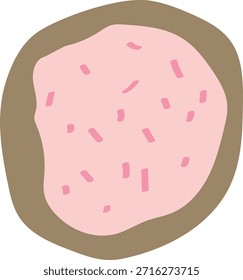 Ilustração de vetor plana do botão de esmalte de morango