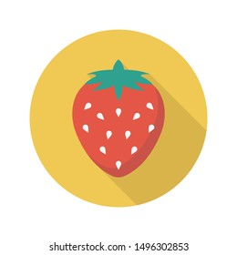 strawberry glyph flat vector icon