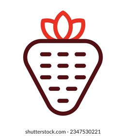 Strawberry Glyph Two Color Icon For Personal And Commercial Use.
