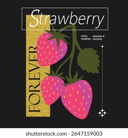 strawberry graphic, summer t-shirt design, vintage hand drawn fruits print design, sweatshirt fruit print design, fruit print artwork, women's t-shirt , tops