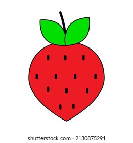 Strawberry, great design for any purposes. Clipart image. Summer background. Vector illustration. stock image. 