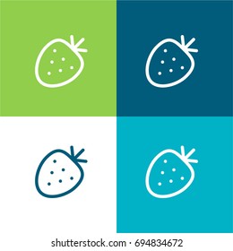 Strawberry green and blue material color minimal icon or logo design