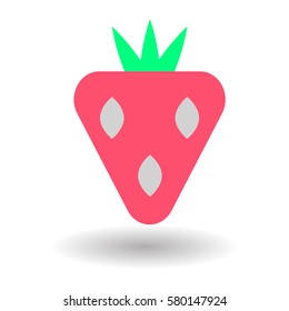 strawberry green leaf icon