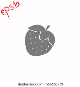 Strawberry grey icon.