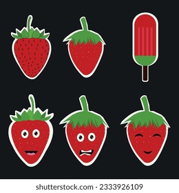 strawberry group for stickers or web