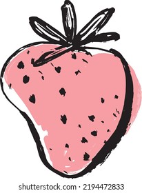 Strawberry hand drawing vector illustration strawberry outline