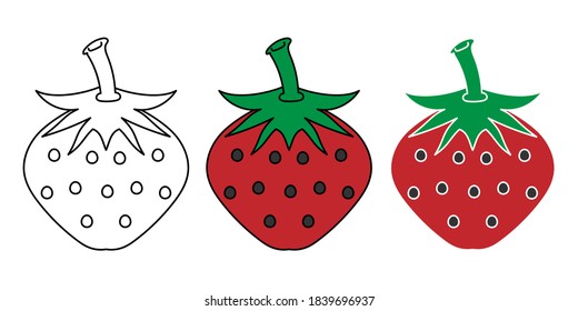 vector de diseño dibujado a mano de fresa