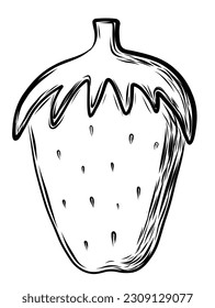 Erdbeere im handgezeichneten Doodstyle