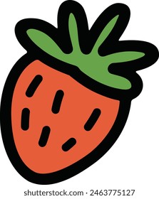 The strawberry Hand drawn illustrations in line art style