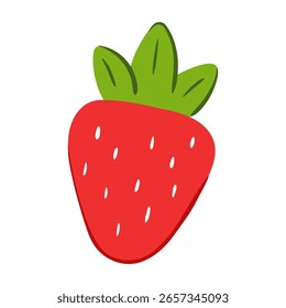 Morango em estilo desenhado à mão. Ilustração vetorial isolada no plano de fundo branco