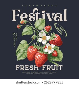 Strawberry hand drawn vector graphics, t-shirts, sweatshirt fruits print design, women's food fashion vibes trendy strawberry illustration artwork , fruit illustration for summer vibes