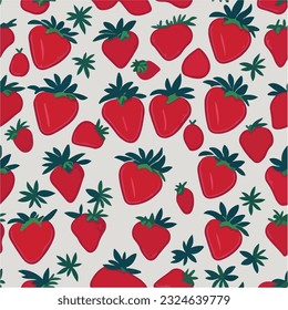 strawberry hand drawn vector pattern background. illustration of watercolor strawberry.
