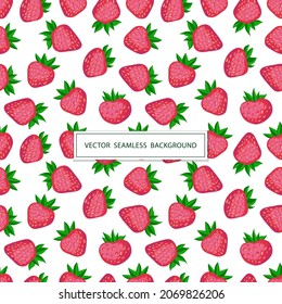Strawberry hand-drawn seamless pattern on white  background for typography, textiles or packaging design.