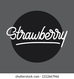 Strawberry handlettering typography