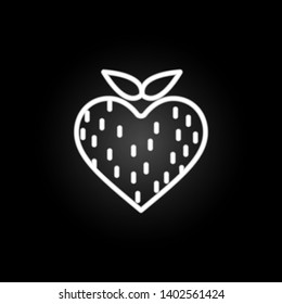 strawberry heart  neon icon. Elements of Heartbeat set. Simple icon for websites, web design, mobile app, info graphics