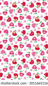 Patrones rosados de fresa, Ilustración vectorial de stock.