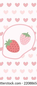 Strawberry heart Pattern, Pink seamless strawberry, Strawberry pink Background, Strawberry Wallpaper Love Cards Vector Stock Vector Illustration.