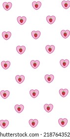 Patrones rosados de fresa, fondo de fresa rosada.