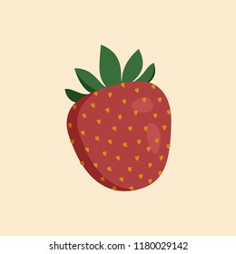 strawberry with a heart shaped seeds