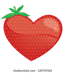 strawberry heart vector illustration