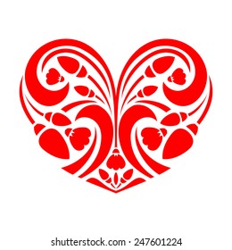 Strawberry heart , vector illustration 