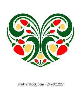 Strawberry heart , vector illustration 