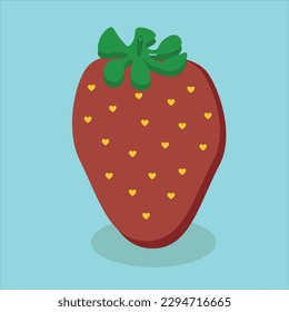 strawberry with hearts on a blue background vector
