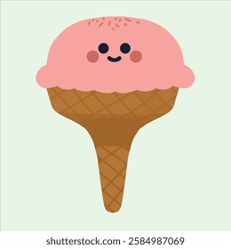 a strawberry ice cream design vector