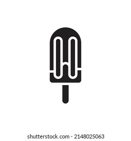 Strawberry Ice Cream Filled Icon Vector Illustration