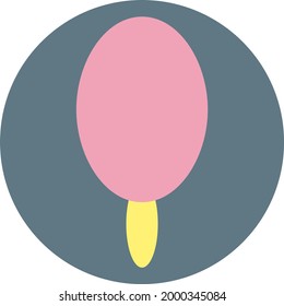 Strawberry ice cream on stick, illustration, on a white background.