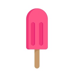 Strawberry Ice Cream Popsicle Logo Icon Vector Illustration