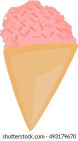 Strawberry ice cream -vector illustration