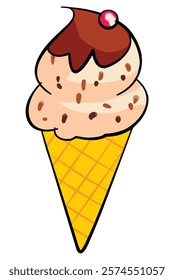 A strawberry ice-cream vector illustration