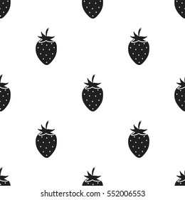 Strawberry icon black. Singe fruit icon.