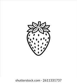 Strawberry icon in Black and White