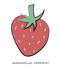 icono de fresa caricatura pegatina de ilustración vectorial