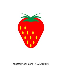 Strawberry icon design. strawberry fruit and vegetables. isolated on white background. Vector illustration