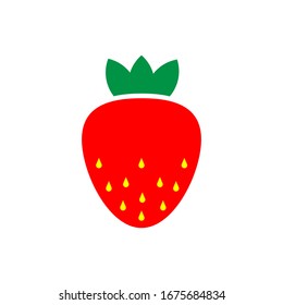 Strawberry icon design. strawberry fruit and vegetables. isolated on white background. Vector illustration