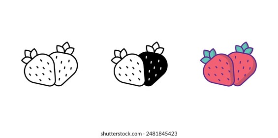 Strawberry icon design with white background stock illustration