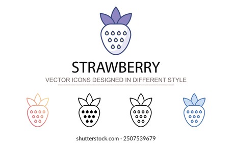 Strawberry icon design with white background stock illustration