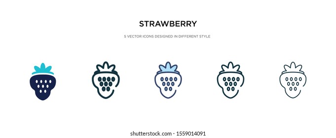 strawberry icon in different style vector illustration. two colored and black strawberry vector icons designed in filled, outline, line and stroke style can be used for web, mobile, ui