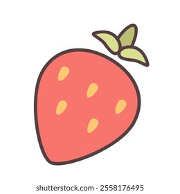 Strawberry icon elements Fruit isolate illustration vector Editable