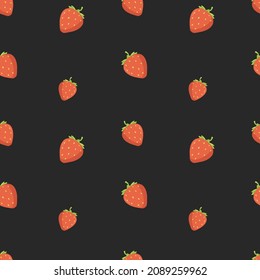 Patrón Emoji del icono de fresa. Símbolos De Fondo De Verano De Fruto Sin Marea. Vector de diseño de ilustraciones de Doodle Emoticon.