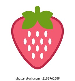 Símbolo del vector del icono de fresa del emoticono del vector de fresa sobre fondo blanco