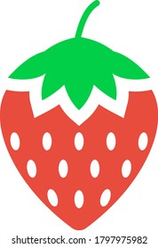 Strawberry Icon. Flat Color Design. Vector Illustration.